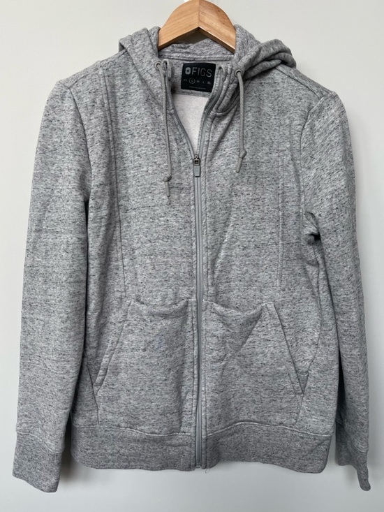 Figs Tops - FIGS | On Shift Full-Zip Hoodie Heather Gray Pockets Medical Hospital Nurse